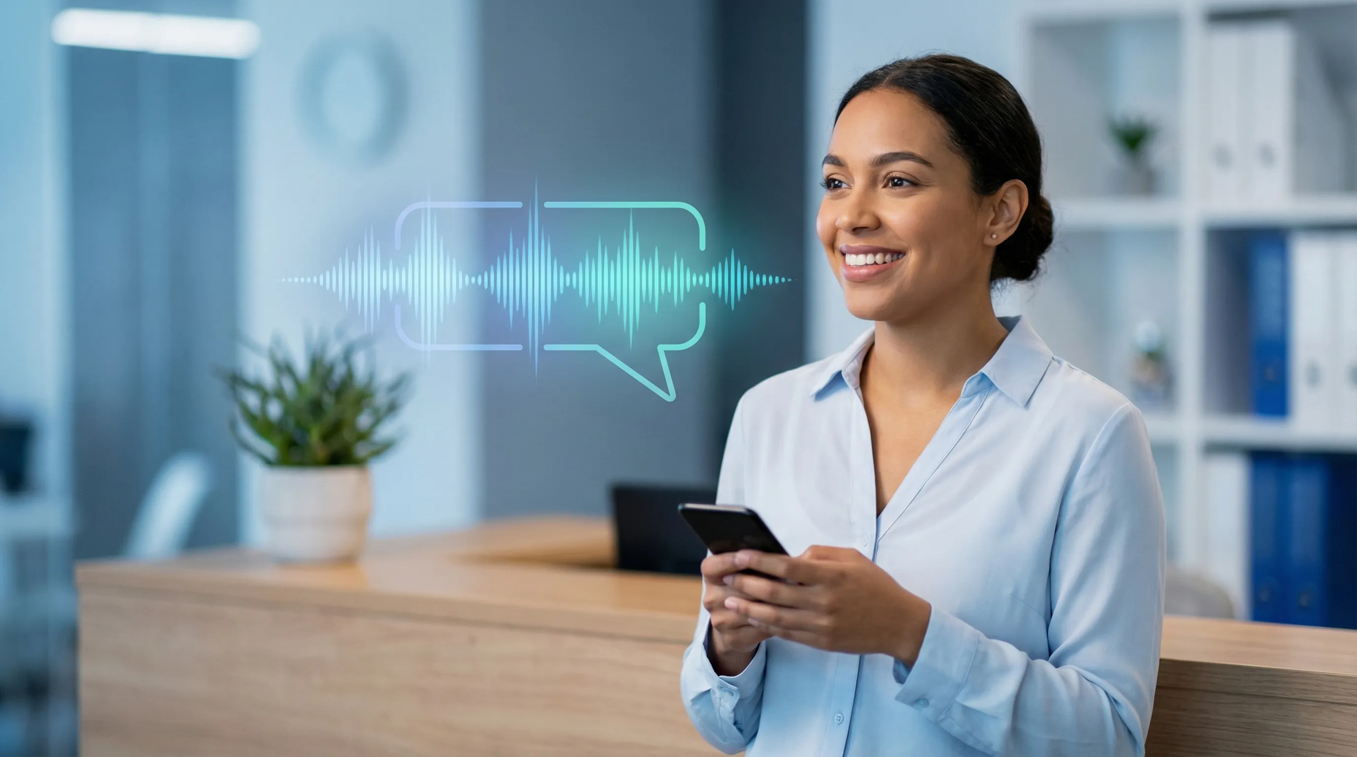 Positive moment showing natural conversation between customer and AI voice assistant