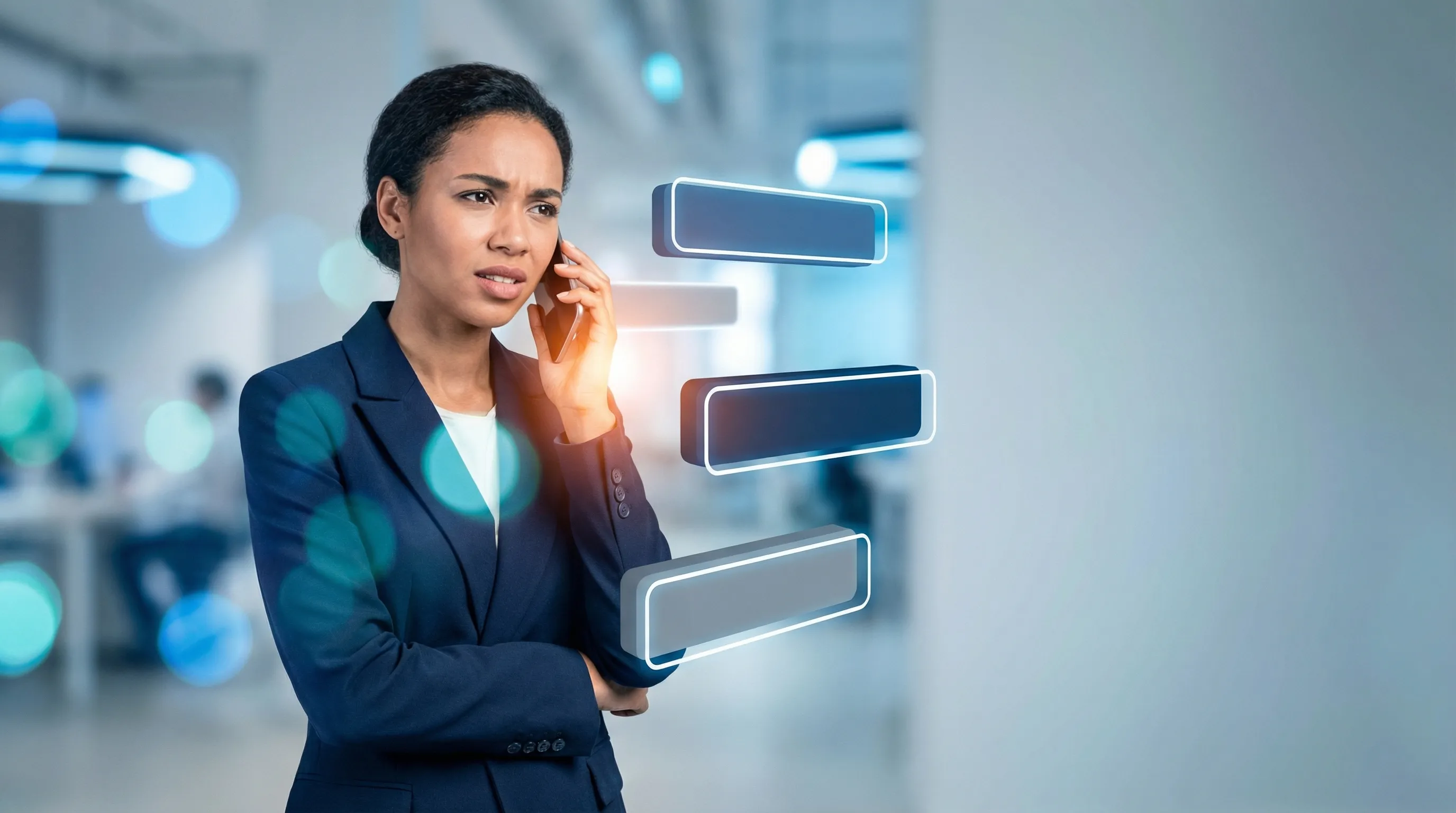 Visual representation of caller trapped by rigid fixed-choice IVR menu options